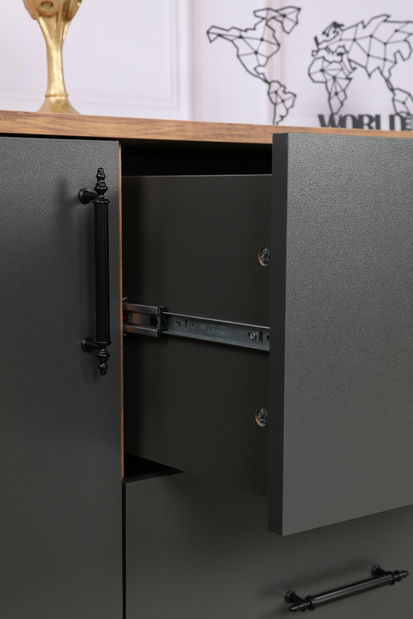 Comodă Cornell (nuc + antracit)