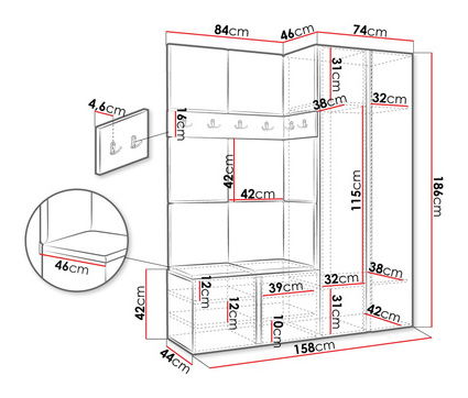 Predsieň Tovenaz III (dub artisan + čierna)