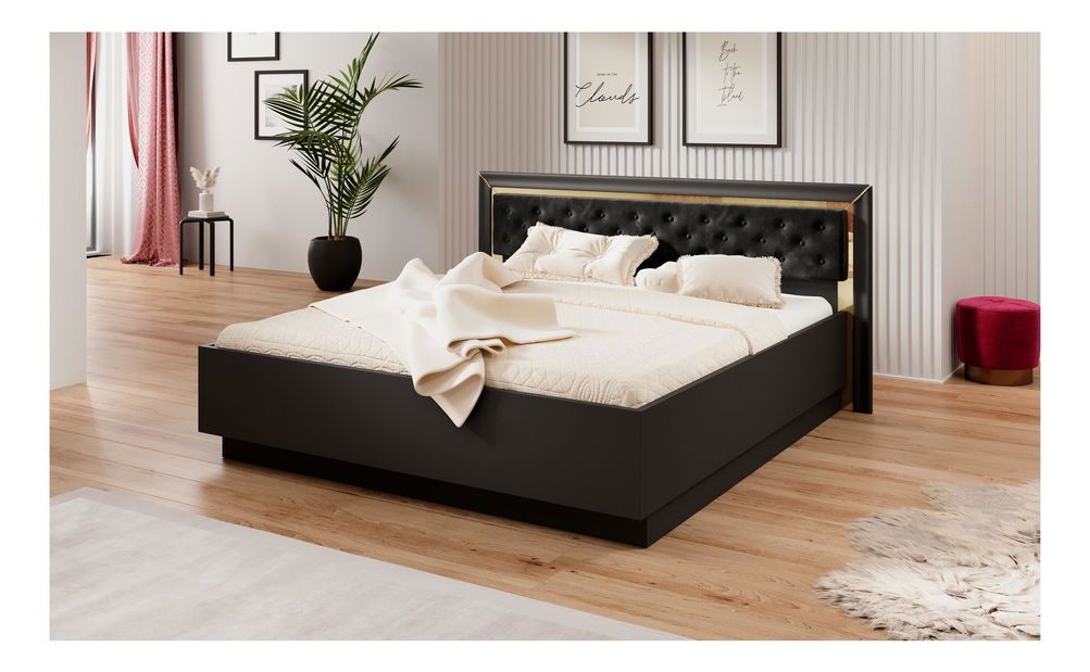Manželská posteľ 180 cm Arnold Typ 32 (čierna)