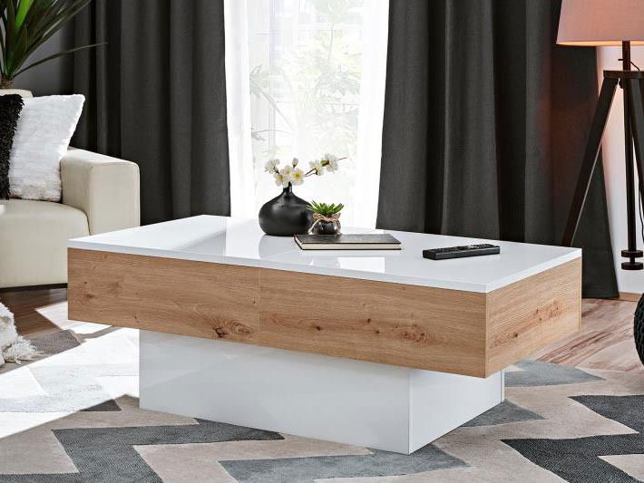 Masă de cafea Suena (Alb + Lemn natural)