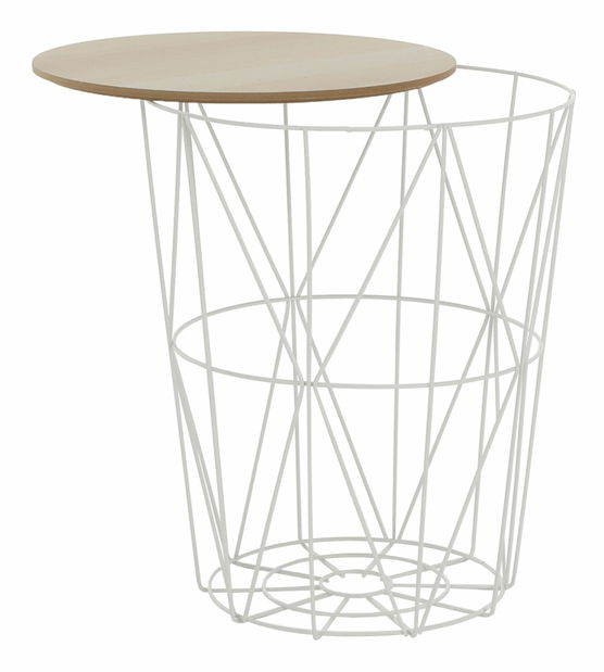 Măsuță de cafea Nanko typ 3 (natural + alb)