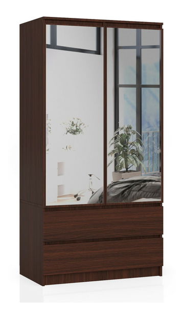 Dulap de haine Safwan II (wenge) (cu oglindă)