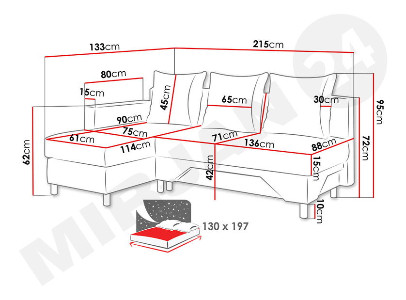 Colțar Mezanoa (gri maro + gri deschis)