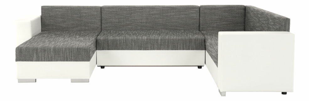 Rohová sedačka v tvare U Stalira (biela + sivohnedá)