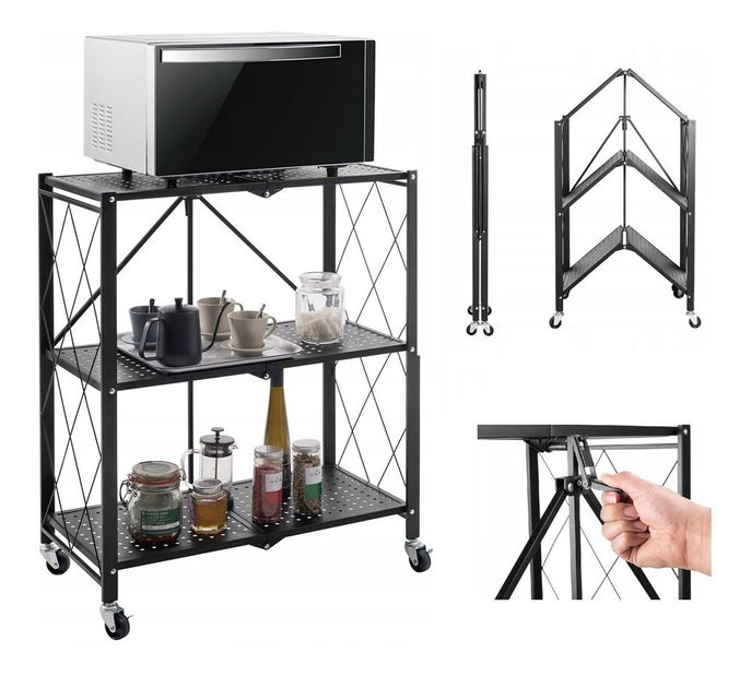 Raft de bucătărie cu roți Ricos 1 (negru)