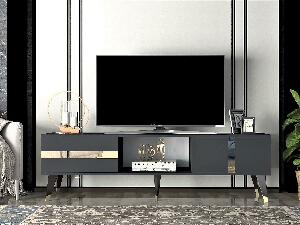 TV asztal/szekrény Vekika 2 (antracit + arany) 