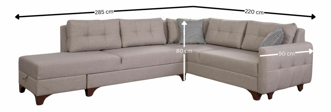 Rohová sedačka Clof (krémová) (P)