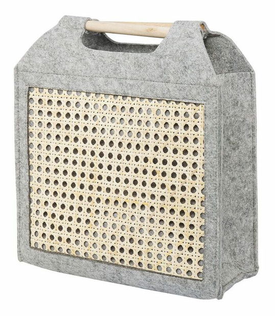 Set 3 buc coșuri textile SCONE (plsť) (gri)