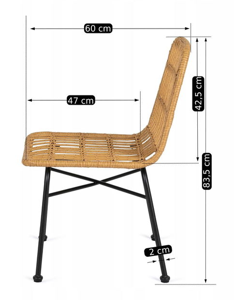 Záhradná stolička Wendats (prírodná) 