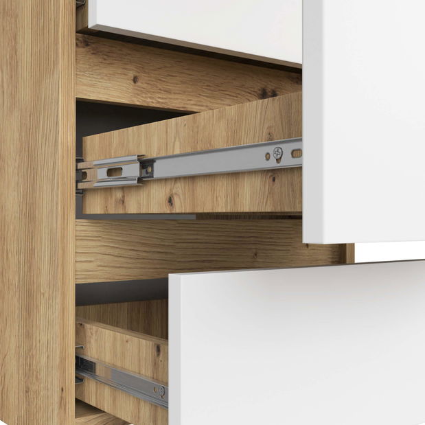 Komoda Cipriano V (dub artisan + biela)