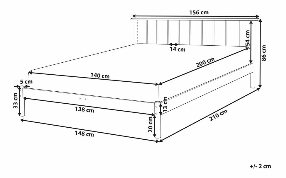 Manželská posteľ 140 cm Barza (svetlé drevo)
