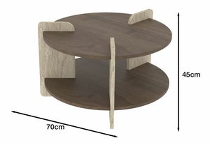 Konferenčný stolík Oaly 1 (travertín + orech)