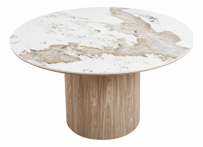 Jedálenský stôl Alomeria 4 (biela + hnedá)