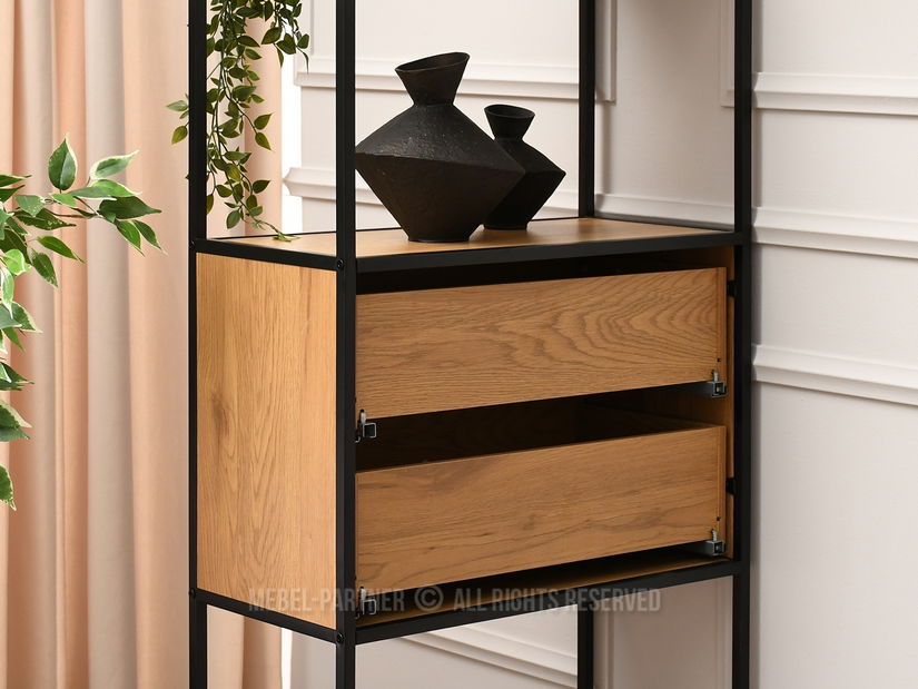 Regál Soren Reg (tölgy + fekete)