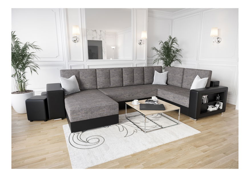 Sarok ülőgarnitúra Kin (szürke + fekete) (J)