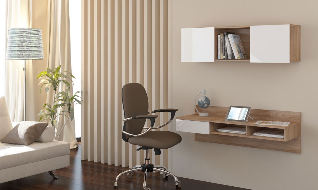 Számítógépasztal Uno világos sonoma tölgy + fényes fehér