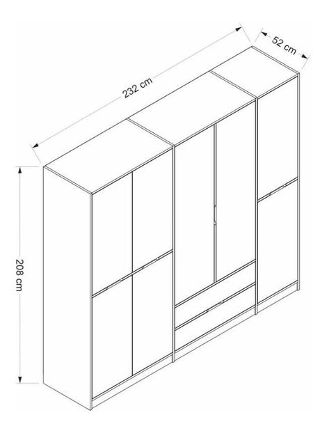 Šatníková skriňa Elenes (antracit)