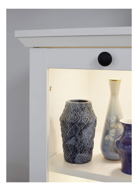 Vitrină Bobbie 3D1W (Stejar artisan + negru)