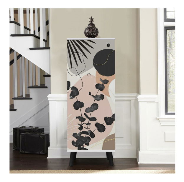 Pantofar Beside 38 (alb + negru)