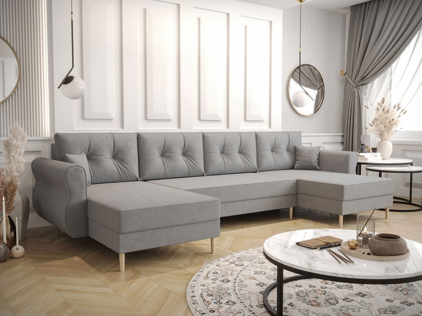 Rohová sedacia súprava U Arcane U (sivá)