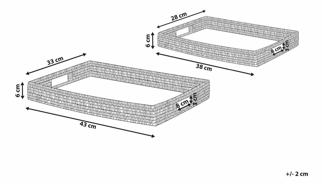 Set 2 tăvi Ndeza (natural)