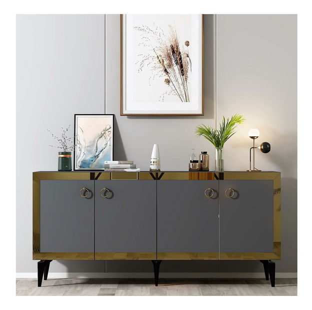 Skrinka Muvuta 1 (antracit + zlatá) 