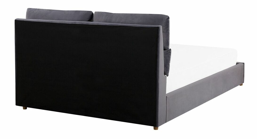 Manželská posteľ 180 cm BALSAS (textil) (sivá) (s roštom)