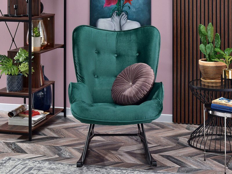 Kreslo Sibyla (zelená + buk biely)