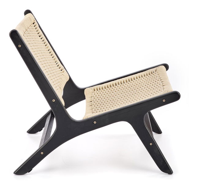 Kerti szék Folden (természetes + fekete)