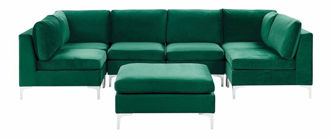 Kutna garnitura U EVENA (zelena) (s tabureom) (za 6 osoba)