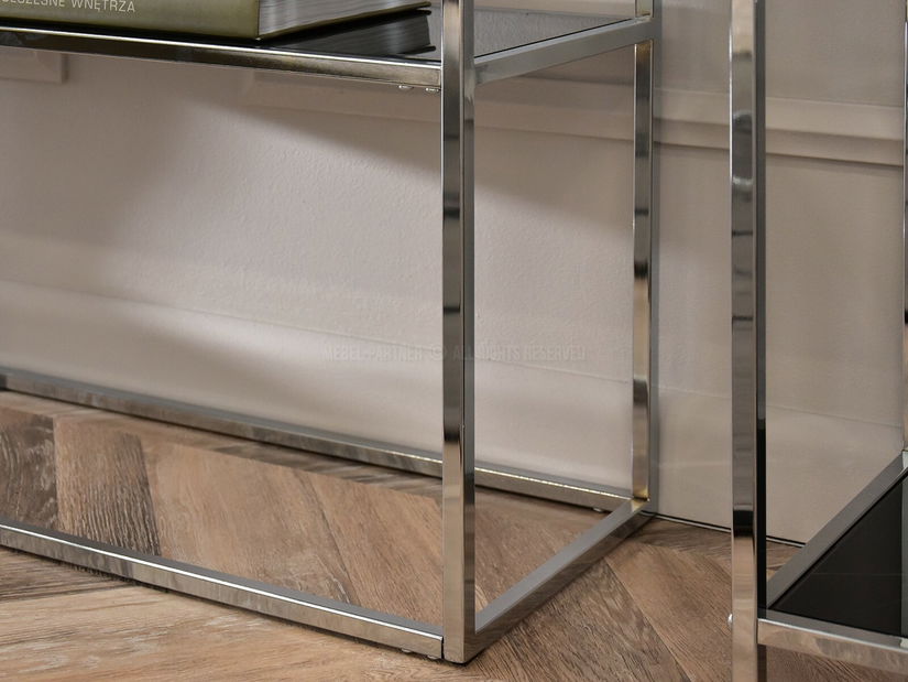 Konzolový stolík Bella Kons Bis (čierny mramor + chrómová)