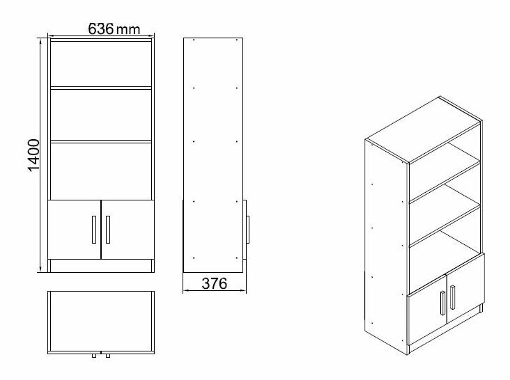 Set mobilier birou Vincent 11 (nuc + antracit)