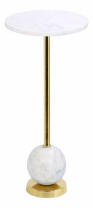 Măsuță laterală Silvania (alamă + marmură)