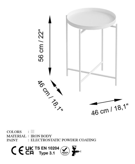 Dohányzóasztal Museli 4 (fehér) 