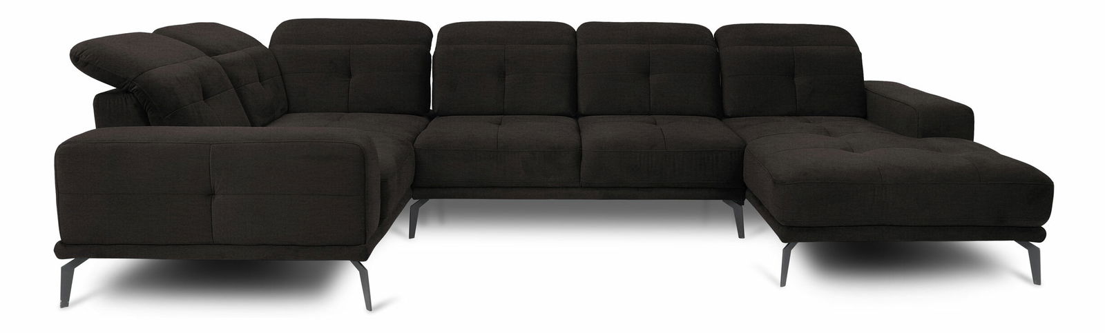 U alakú sarokkanapé Nicolette (sötétbarna) (B)