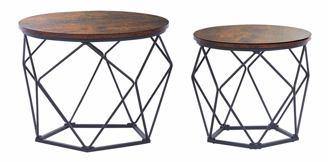 Set 2 ks konferenčných stolíkov Brunko (tmavé drevo)