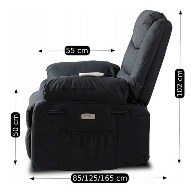 Fotoliu masaj Jornaleros (piele ecologică negru) 