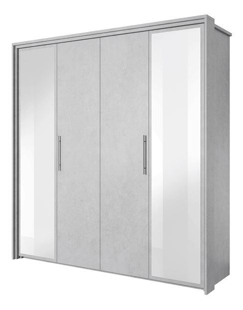 Šatníková skriňa Atalen 4D (sivý betón)