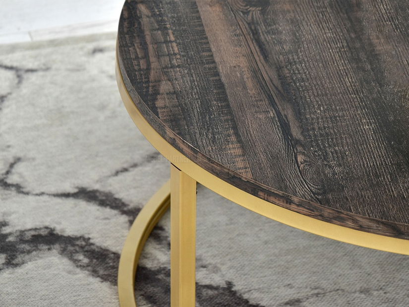 Dohányzóasztal Kolja Stolik Xl (tölgy + arany)