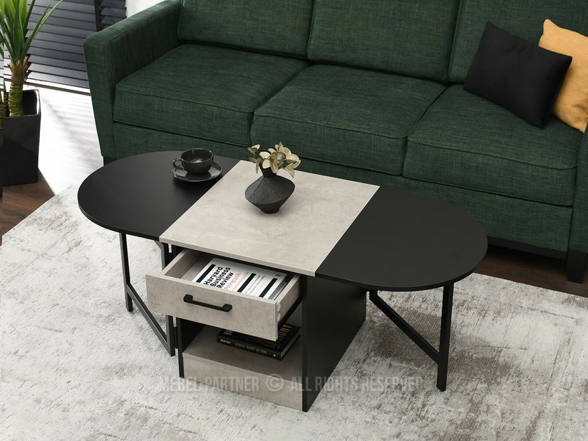 Măsuță de cafea Espana (beton + negru)