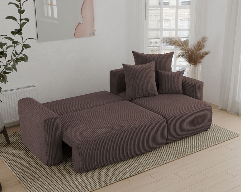 Rohová sedačka Denia (P) (čokoládová)