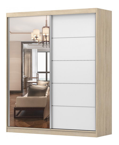 Dulap de haine Beyla 03 (stejar sonoma + alb)