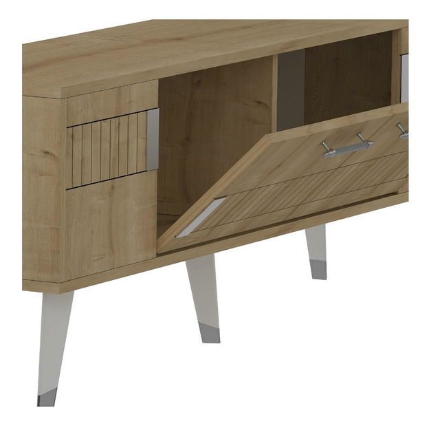 TV stolík/skrinka Lotoka 2 (dub zafírový + strieborná) 