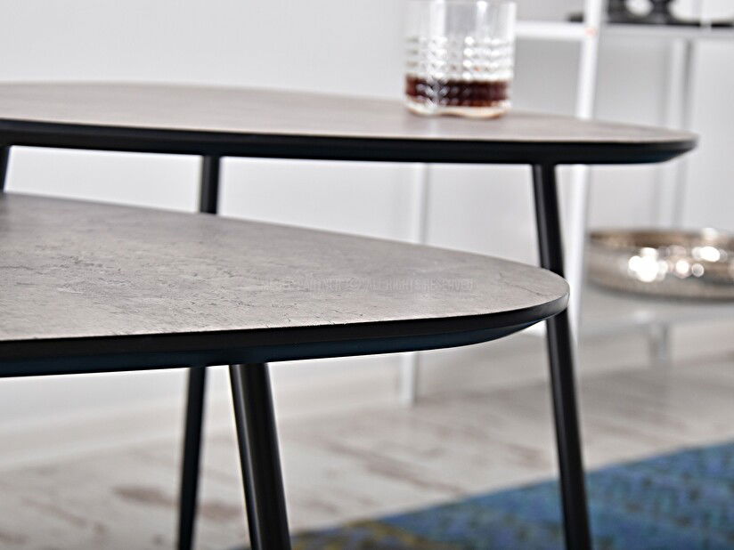 Dohányzóasztal Rossi Zest Xl (beton + fekete)