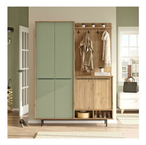 Set za predsoblje Opuntia 1 (hrast + zelena)