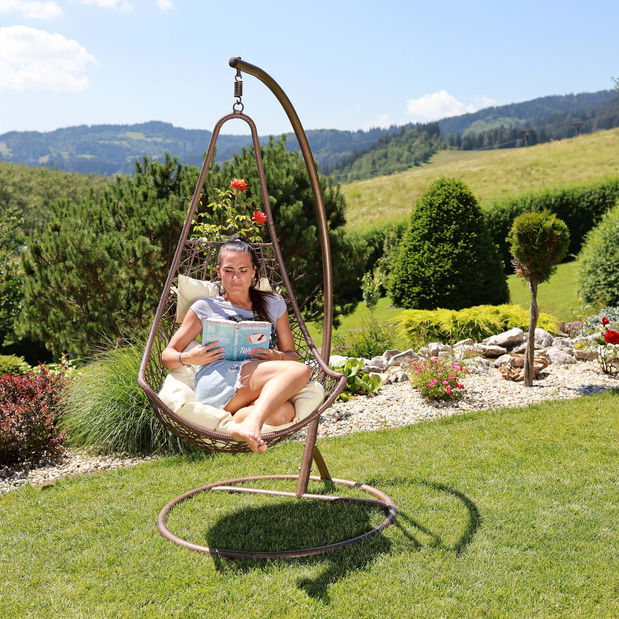 Závesné kreslo Kalono (hnedá)