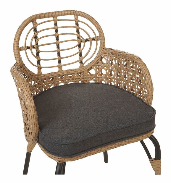 Set 6 ks záhradných stoličiek Praza (prírodná + grafit)