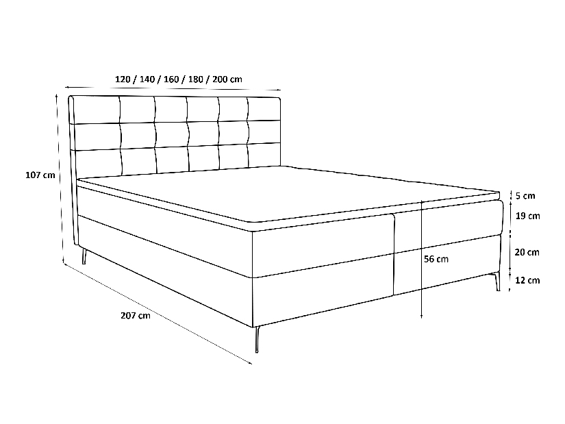 Manželská posteľ 200 cm Infernus Comfort (terakota) (s roštom, s úl. priestorom)