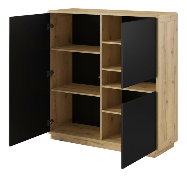 Komoda Albert Typ 42 (dub taurus + čierna matná)