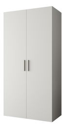 Šatníková skriňa 100 cm Borry 1 (biela + strieborná)